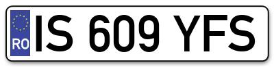 Placuta inmatriculare numar auto  IS-609-YFS, IS 609 YFS, IS609YFS