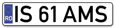 Placuta inmatriculare numar auto  IS-61-AMS, IS 61 AMS, IS61AMS
