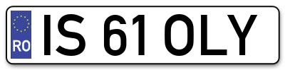 Placuta inmatriculare numar auto  IS-61-OLY, IS 61 OLY, IS61OLY