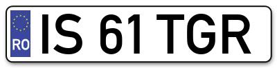 Placuta inmatriculare numar auto  IS-61-TGR, IS 61 TGR, IS61TGR