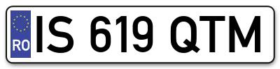 Placuta inmatriculare numar auto  IS-619-QTM, IS 619 QTM, IS619QTM