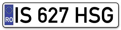 Placuta inmatriculare numar auto  IS-627-HSG, IS 627 HSG, IS627HSG