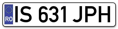 Placuta inmatriculare numar auto  IS-631-JPH, IS 631 JPH, IS631JPH