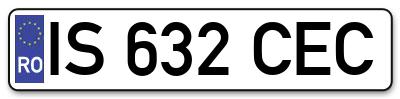 Placuta inmatriculare numar auto  IS-632-CEC, IS 632 CEC, IS632CEC