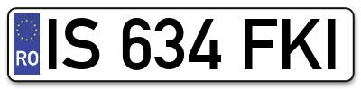 Placuta inmatriculare numar auto  IS-634-FKI, IS 634 FKI, IS634FKI