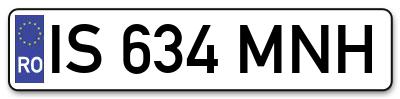 Placuta inmatriculare numar auto  IS-634-MNH, IS 634 MNH, IS634MNH