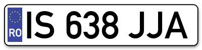 Placuta inmatriculare numar auto  IS-638-JJA, IS 638 JJA, IS638JJA
