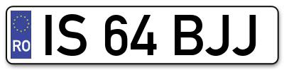 Placuta inmatriculare numar auto  IS-64-BJJ, IS 64 BJJ, IS64BJJ