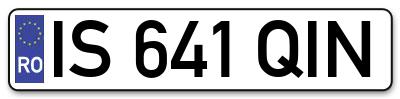 Placuta inmatriculare numar auto  IS-641-QIN, IS 641 QIN, IS641QIN