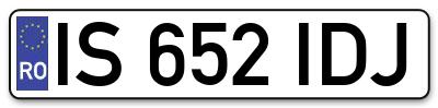 Placuta inmatriculare numar auto  IS-652-IDJ, IS 652 IDJ, IS652IDJ