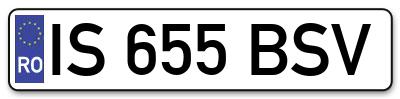 Placuta inmatriculare numar auto  IS-655-BSV, IS 655 BSV, IS655BSV