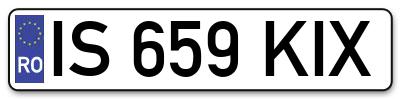 Placuta inmatriculare numar auto  IS-659-KIX, IS 659 KIX, IS659KIX