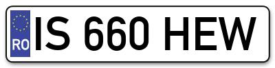 Placuta inmatriculare numar auto  IS-660-HEW, IS 660 HEW, IS660HEW