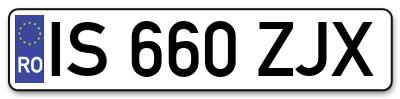 Placuta inmatriculare numar auto  IS-660-ZJX, IS 660 ZJX, IS660ZJX