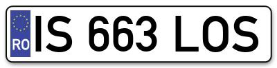Placuta inmatriculare numar auto  IS-663-LOS, IS 663 LOS, IS663LOS