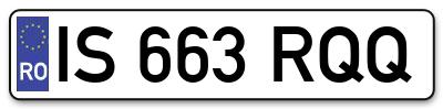Placuta inmatriculare numar auto  IS-663-RQQ, IS 663 RQQ, IS663RQQ