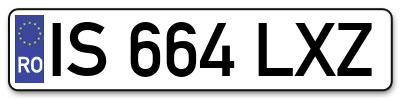 Placuta inmatriculare numar auto  IS-664-LXZ, IS 664 LXZ, IS664LXZ