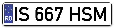Placuta inmatriculare numar auto  IS-667-HSM, IS 667 HSM, IS667HSM