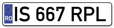 Placuta inmatriculare numar auto  IS-667-RPL, IS 667 RPL, IS667RPL