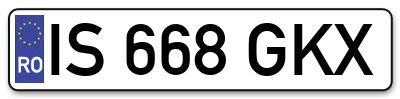 Placuta inmatriculare numar auto  IS-668-GKX, IS 668 GKX, IS668GKX