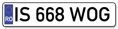 Placuta inmatriculare numar auto  IS-668-WOG, IS 668 WOG, IS668WOG