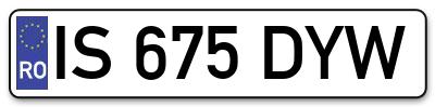 Placuta inmatriculare numar auto  IS-675-DYW, IS 675 DYW, IS675DYW