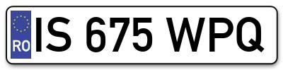 Placuta inmatriculare numar auto  IS-675-WPQ, IS 675 WPQ, IS675WPQ