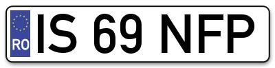 Placuta inmatriculare numar auto  IS-69-NFP, IS 69 NFP, IS69NFP