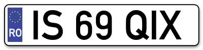 Placuta inmatriculare numar auto  IS-69-QIX, IS 69 QIX, IS69QIX