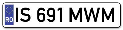 Placuta inmatriculare numar auto  IS-691-MWM, IS 691 MWM, IS691MWM