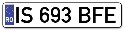 Placuta inmatriculare numar auto  IS-693-BFE, IS 693 BFE, IS693BFE