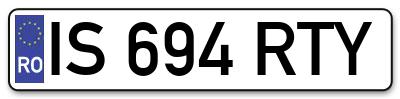 Placuta inmatriculare numar auto  IS-694-RTY, IS 694 RTY, IS694RTY