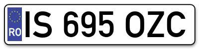 Placuta inmatriculare numar auto  IS-695-OZC, IS 695 OZC, IS695OZC