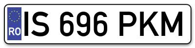 Placuta inmatriculare numar auto  IS-696-PKM, IS 696 PKM, IS696PKM