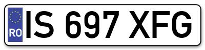 Placuta inmatriculare numar auto  IS-697-XFG, IS 697 XFG, IS697XFG