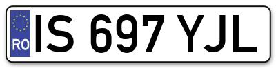 Placuta inmatriculare numar auto  IS-697-YJL, IS 697 YJL, IS697YJL