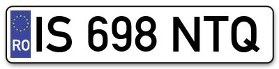 Placuta inmatriculare numar auto  IS-698-NTQ, IS 698 NTQ, IS698NTQ