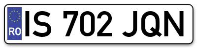 Placuta inmatriculare numar auto  IS-702-JQN, IS 702 JQN, IS702JQN
