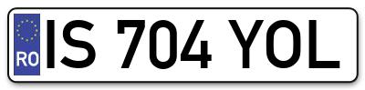 Placuta inmatriculare numar auto  IS-704-YOL, IS 704 YOL, IS704YOL