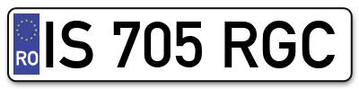 Placuta inmatriculare numar auto  IS-705-RGC, IS 705 RGC, IS705RGC