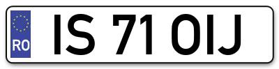 Placuta inmatriculare numar auto  IS-71-OIJ, IS 71 OIJ, IS71OIJ