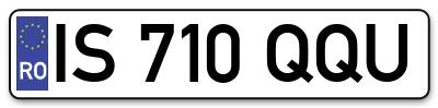 Placuta inmatriculare numar auto  IS-710-QQU, IS 710 QQU, IS710QQU