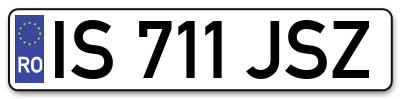 Placuta inmatriculare numar auto  IS-711-JSZ, IS 711 JSZ, IS711JSZ