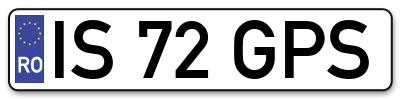 Placuta inmatriculare numar auto  IS-72-GPS, IS 72 GPS, IS72GPS