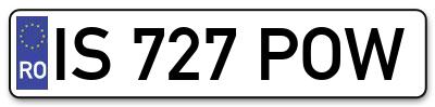 Placuta inmatriculare numar auto  IS-727-POW, IS 727 POW, IS727POW