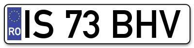 Placuta inmatriculare numar auto  IS-73-BHV, IS 73 BHV, IS73BHV
