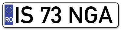 Placuta inmatriculare numar auto  IS-73-NGA, IS 73 NGA, IS73NGA