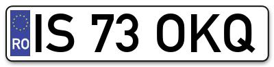 Placuta inmatriculare numar auto  IS-73-OKQ, IS 73 OKQ, IS73OKQ