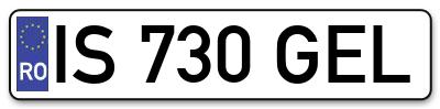 Placuta inmatriculare numar auto  IS-730-GEL, IS 730 GEL, IS730GEL