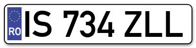 Placuta inmatriculare numar auto  IS-734-ZLL, IS 734 ZLL, IS734ZLL